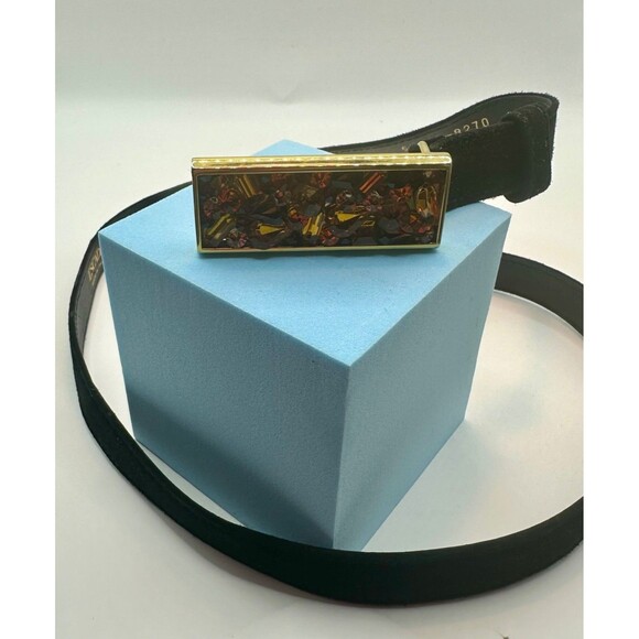 Extremely Rare suede Escada belt with crystal buckle - Picture 3 of 4